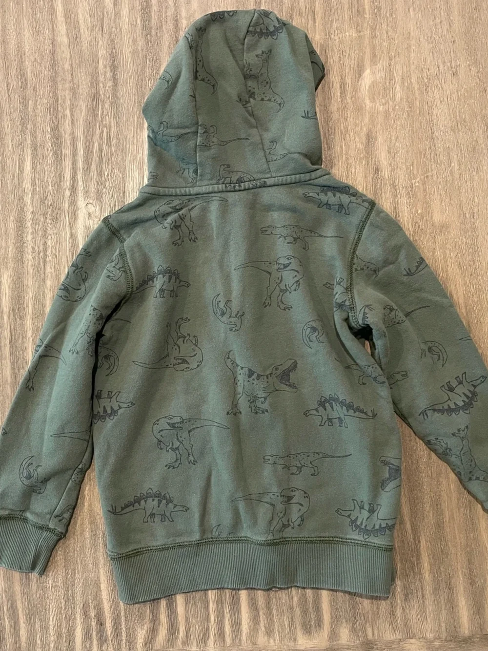Carter's Green Dino Print Zip Hoodie